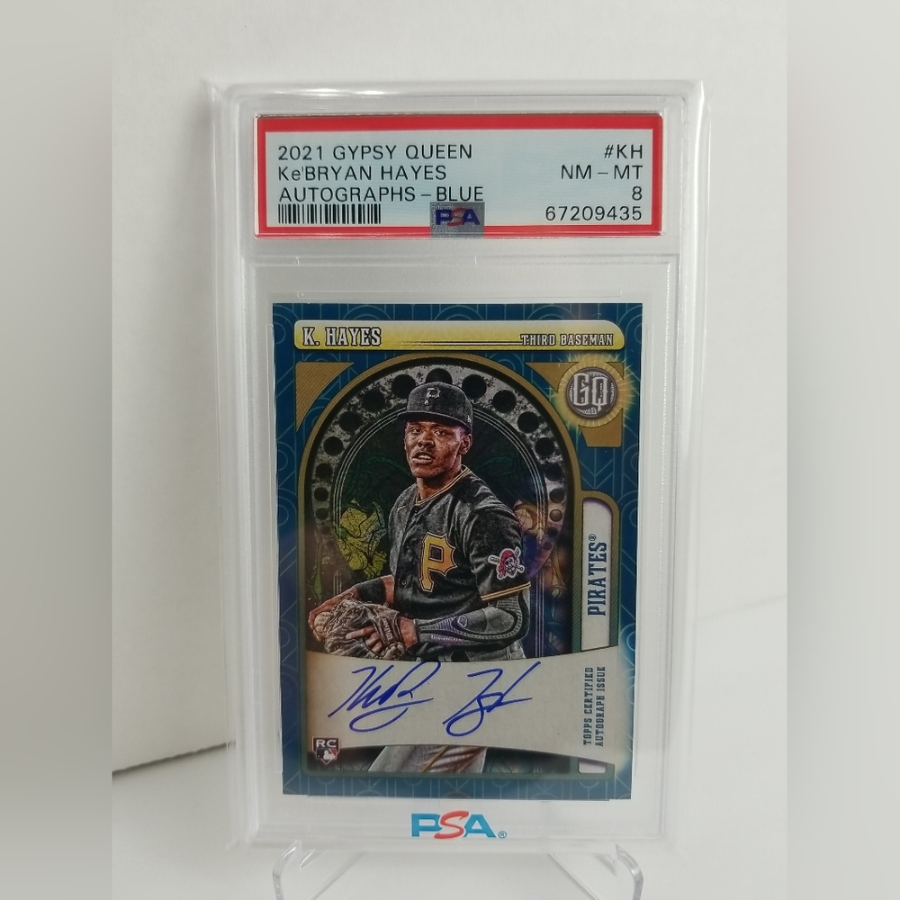 2021 Ke'Bryan Hayes RC Auto Topps Gypsy Queen Blue 11/99 - PSA 8 NM-MT